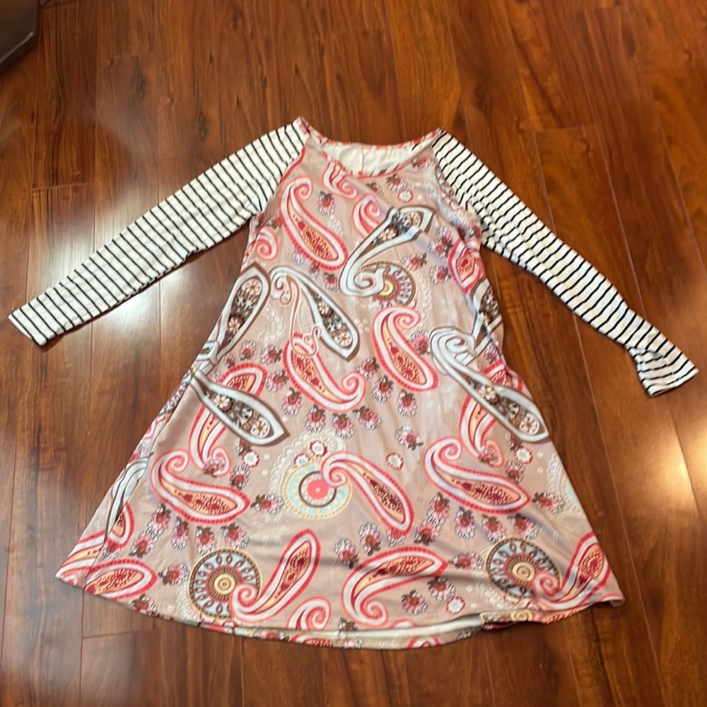 Paisley long sleeved dress